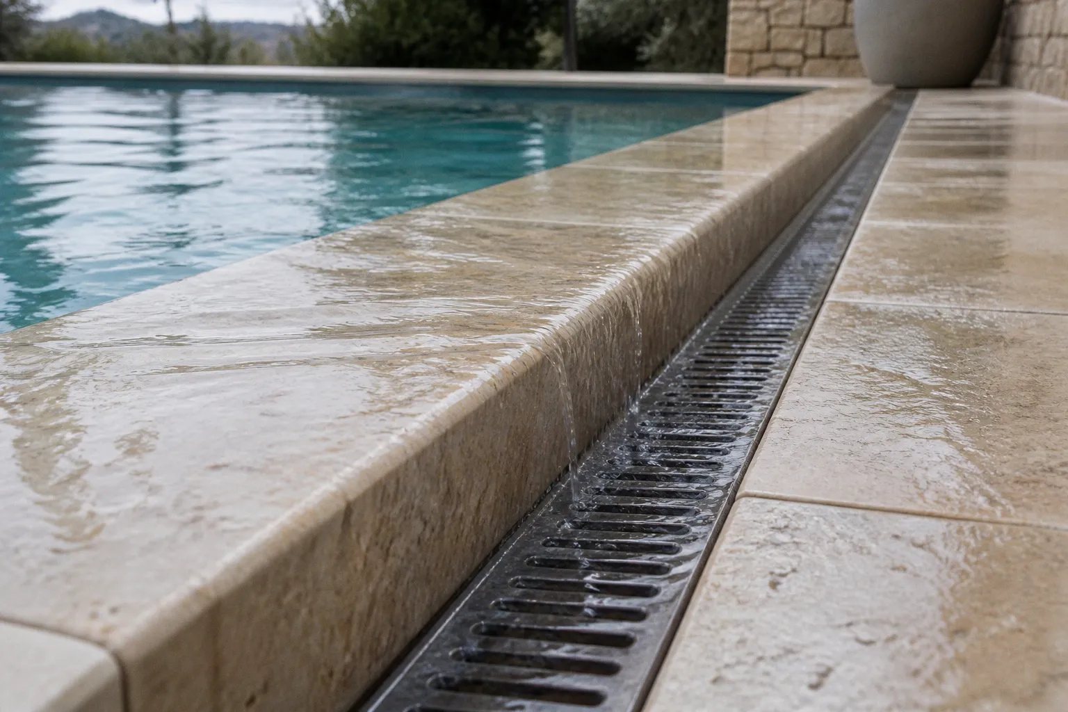 Pente de plage de piscine : les règles pour une évacuation efficace